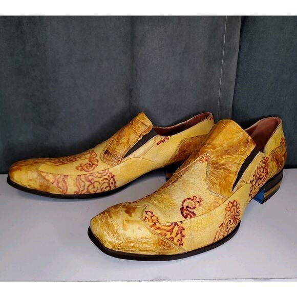 Jo Ghost Italian Yellow Crocodile Leather Loafers Vero Cuoio Shoes EU45 US 12.5 - Picture 16 of 16